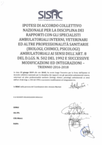 25 giu Siglato il nuovo ACN